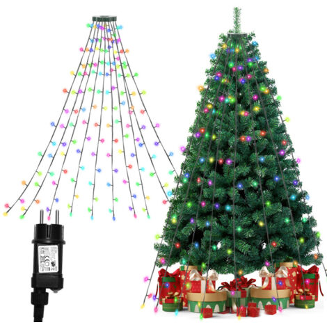 KICLBD Ghirlanda Luminosa Per Albero Di Natale Con 400 LED, 16 Fili Da 1,75 M, Luce Calda, 8 Modalità, Impermeabile IP55, Per Alberi Fino A 2,1 M