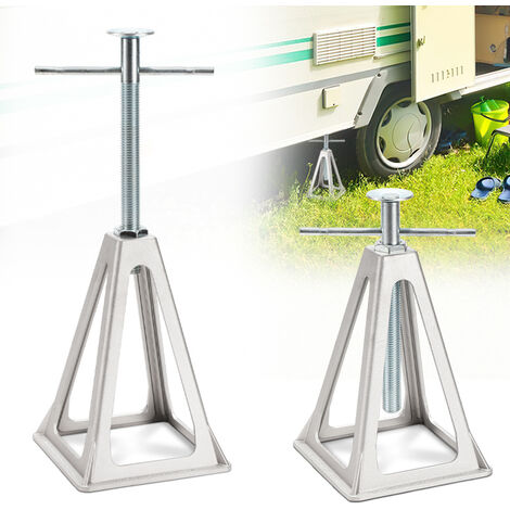 Cavalletto Di Supporto Per Camper E Roulette - 4 Pezzi In Alluminio, Regolabile, Portata 1000 Kg Per Pezzo - Foto 2