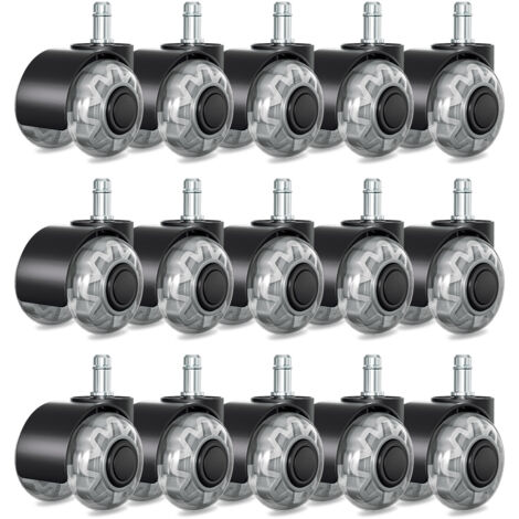 Rotelle Sedia Ufficio 10x22mm - 5 Pezzi Nylon Per Pavimenti Duri
