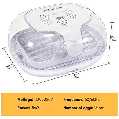 Incubatrice per uova professionale - 112 uova - Lampada sperauova integrata  - Completamente automatica