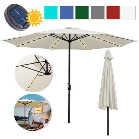 MonsterShop - Ombrellone Da Giardino A Sbalzo Ombrellone Decentrato Retrattile Ombrellone Richiudibile Con Manovella 3x3 M E Copertura Antipioggia Con Base Zavorra Quadrata Grigio