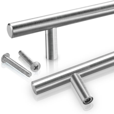 20 Maniglie Per Cucina A T - Nero Acciaio Inox, Per Cassetti E Armadi