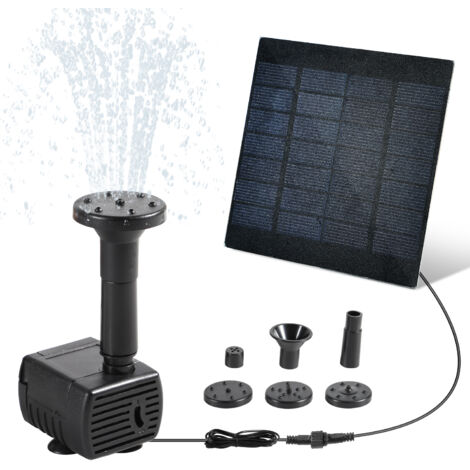 Fontana Solare Da Giardino - Pompa Acqua 2W Con 4 Ugelli, Per Laghetti E Vasche
