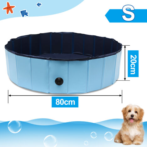 Piscina Pieghevole Per Cani E Bambini, PVC Resistente, Antiscivolo, Con Tappo Di Scarico, 120x30 Cm