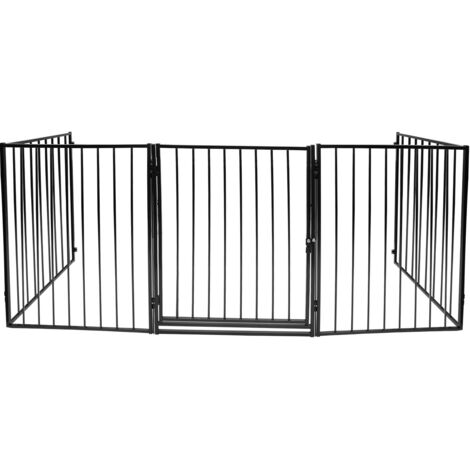 Barriera Di Sicurezza Retrattile Per Animali Domestici IDMarket - Grigio Antracite 130 Cm - Recinzione In PVC Traforato Con Telaio In Alluminio - 2