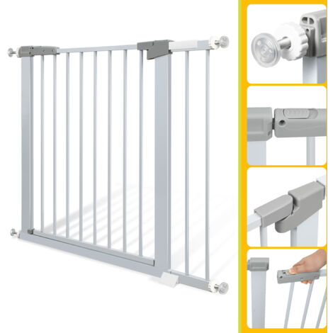 Barriera Di Sicurezza Belfoyer Per Bambini - 4 Pannelli 240cm Con Porta, Nero