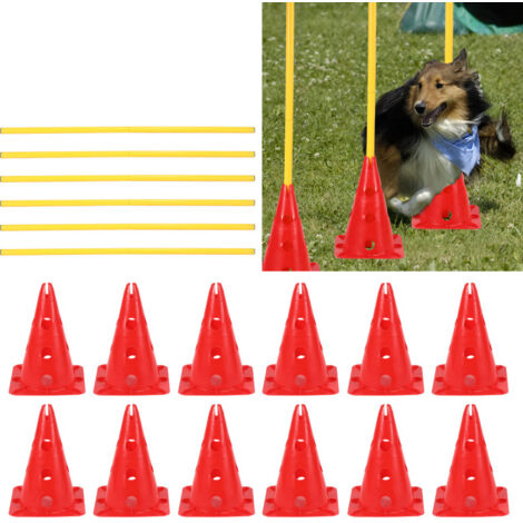 Set 4 Ostacoli Per Agilità Cani VA-Cerulean - Regolabili In Altezza, In PVC, Con Borsa Trasporto | Addestramento Animali Domestici - Foto 11