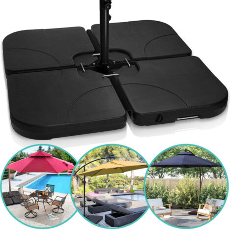 Supporto Per Ombrellone Rotondo Con Rotelle Nere Da 25 Kg In Cemento E Acciaio Inox Nero 25 Kg Hesperide 54208054