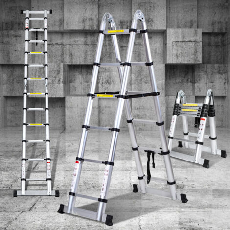 Scala Telescopica Northern Stone 3,8m – Alluminio Leggero, Carico 150kg, Regolabile, EN131 E CE, Pieghevole E Portatile, Per Casa E Ufficio