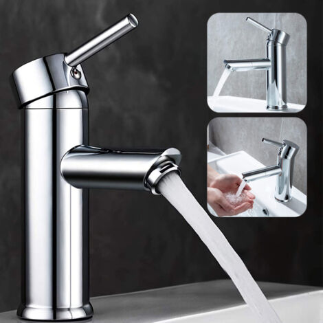 Rubinetto Per Bagno In Bronzo Antico, Rubinetto Per Lavabo A Cascata Miscelatore Per Lavabo Alto Con Maniglia Singola Rubinetto Per Bagno Con Valvola In Ceramica Antico Corto 77984412