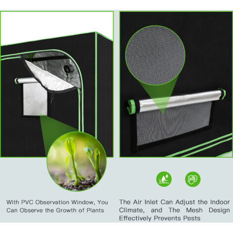 Kit Complet Tente De Culture 70x70x160cm - Avec Lampe LED 100W, Ventilateur Et Filtre à Charbon