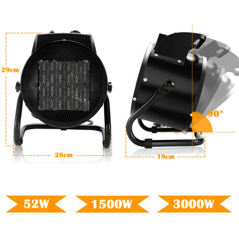 Riscaldatore Elettrico Industriale Della Stanza 3kw Termoventilatore PTC 220 Con