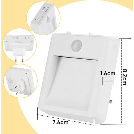 Luci Notturne Sensore Di Movimento LED Spina UE Luce Dimmerabile