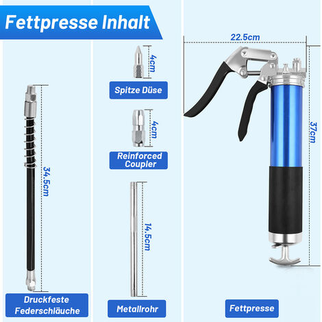 Pistola Per Grasso Sostitutiva - Maniglia Ricambio Per Pompa Ingrassatrice, Pneumatica, Con Tubo Flessibile