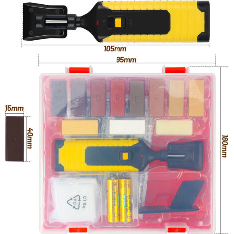 Kit Riparazione Piastrelle E Legno - 17 Pezzi Per Riparare Scheggiature Su Pavimenti, Mobili E Laminato | Colorazione Professionale - Foto 12