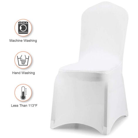 Hengda 10 Pezzi Moderna Bianco Stretch sedia copertura per sala da