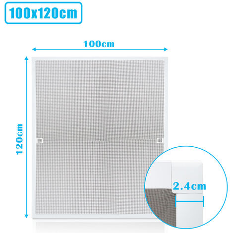 Hengda Zanzariera finestra telaio in alluminio zanzariera schermo protezione UV impermeabile 100x120CM