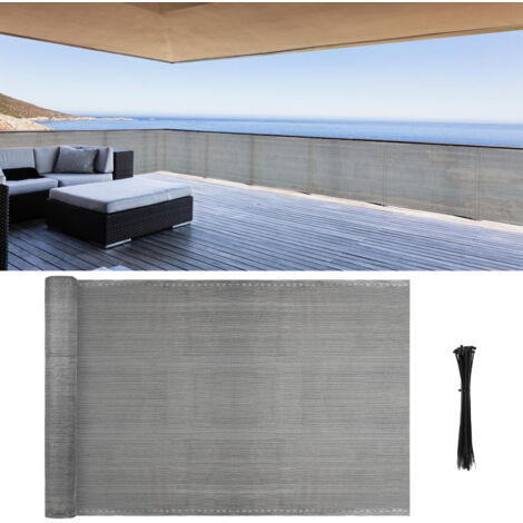 Frangivista Per Balcone 75x500 Cm – Schermo Privacy In HDPE 220g/m², Blocca 95% UV E Luce, Con Fascette E Cavo Nylon, Personalizzabile, Marrone
