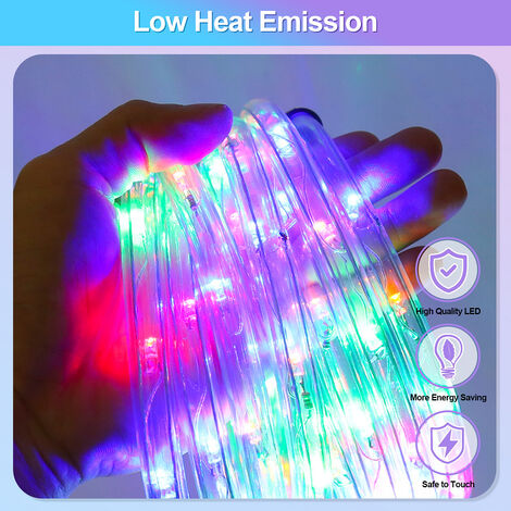 Tubo Luminoso LED 50 Metri 1000 Luci, Bianco Caldo, IP44, Dimmerabile Con Telecomando, Per Esterni Giardino