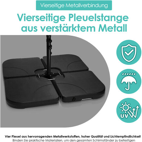 Haofy Base Per Ombrellone Rotonda Riempibile Con Acqua O Sabbia - Plastica Resistente Con Maniglia - Adatta Per Giardino, Terrazza, Spiaggia - 2