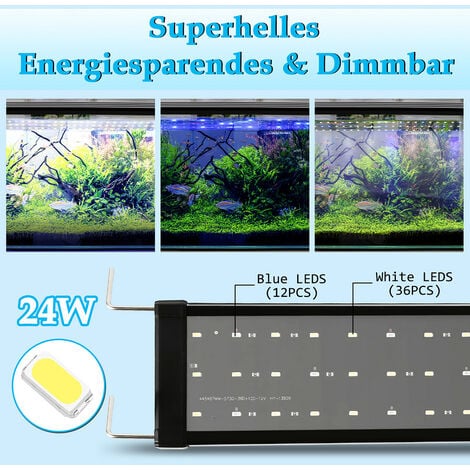 Hengda Lampada per acquario a LED, RGB con telecomando senza fili Luce per  acquario a LED