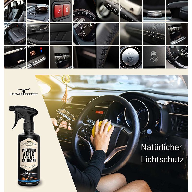 Premium Auto Innen Reiniger für Auto Innenraumpflege l Cockpitspray &  Polsterreiniger von URBAN FOREST 500ml