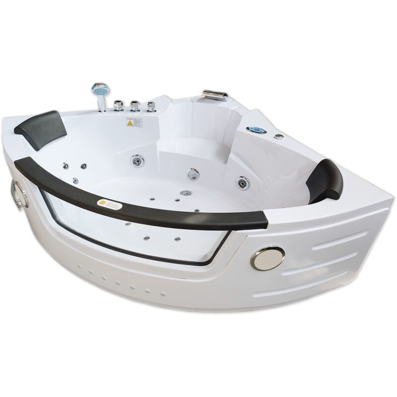 Bañera Hidromasaje Jacuzzi NEW CRISTY 135 cm de Esquina Angular 2 Plazas 2  Reposacabezas 8 chorros