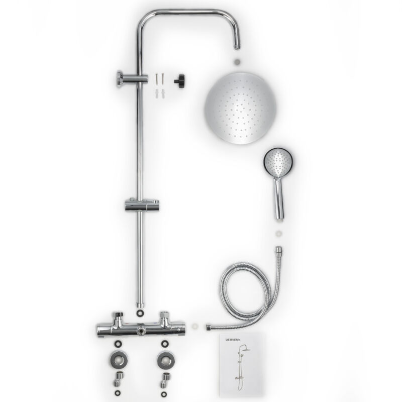 IMEX - Colonne De Douche Thermostatique Noir Salle De Bain | Colonne De