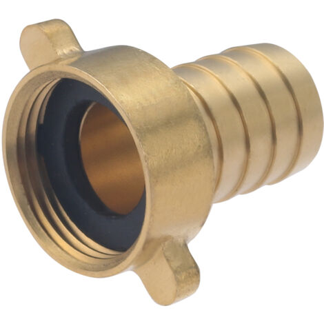 Nez de robinet cannelé femelle 20x27 en laiton – Raccord pour tuyau Ø19 – Installation sans outil – Résistant aux UV et intempéries – Aroz