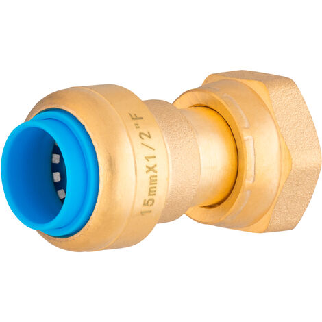 Noyon & Thiebault – Raccord automatique femelle écrou libre TOUT PUSH Ø15 – Sortie 1/2 (15x21) – Installation sans outil – Pour circuits d'eau potable et chauffage