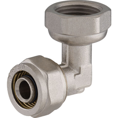 Noyon & Thiebault – Coude multicouche à compression femelle Ø16 – Filetage F15x21 (1/2) – Installation rapide sans outil – Double joint torique étanche (1/5)