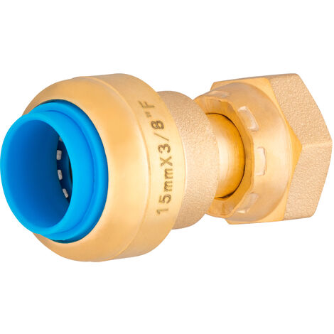 Noyon & Thiebault – Raccord automatique femelle écrou libre TOUT PUSH Ø15 – Connexion rapide sans outil – Compatible PER, multicouche, cuivre – Sortie femelle 3/8 - M12x17