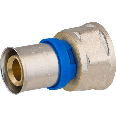 Noyon & Thiebault – Raccord femelle fixe à sertir pour tube multicouche – Entrée mâle 20x27 – Bague HDPE avec fenêtres de contrôle – Norme NF