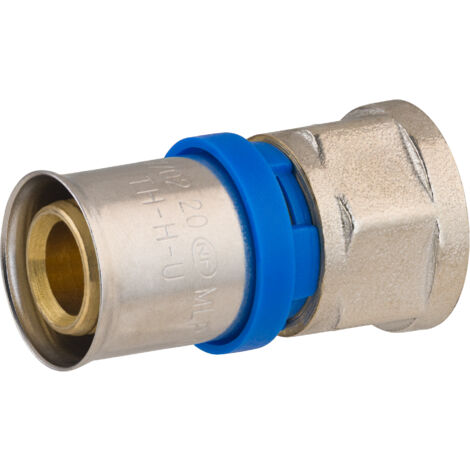 Noyon & Thiebault – Raccord femelle fixe à sertir pour tube multicouche – Entrée mâle 15x21 – Douille inox – Résistance 10 bar – Conforme norme NF