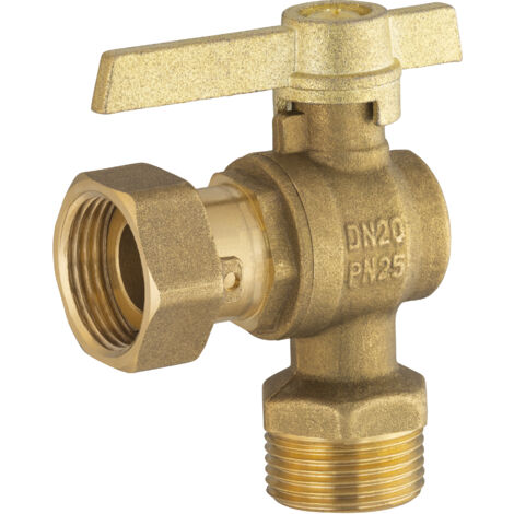 Vanne à sphère équerre mâle femelle écrou libre pour compteur d'eau NOYON & THIEBAULT MF 3/4