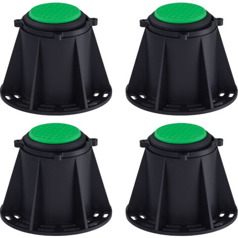 Noyon & Thiebault – Pieds réglables pour receveur de douche – Hauteur 77 à 124 mm – Capacité de charge 800 kg – Lot de 4 unités – Support anti-dérapant TPR