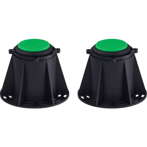 Noyon & Thiebault – Pieds réglables pour receveur de douche – Hauteur 77 à 124 mm – Capacité de charge 800 kg – Support anti-dérapant TPR – Lot de 2