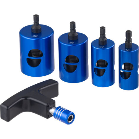 Nt Noyon & Thiebault – Coffret de 4 ébavureurs pour tube multicouche – Poignée ergonomique à cliquet – Diamètres 16-20-26-32 mm – Résultat net rapide