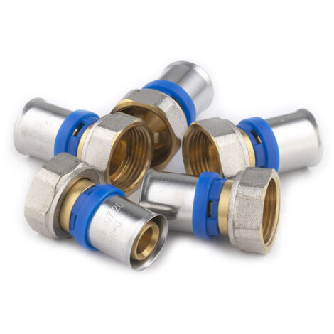 Noyon & Thiebault – Raccord multicouche femelle à sertir Ø20 – F20x27 (3/4) – Laiton double joint torique – Pack de 5 raccords étanches