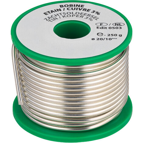 Noyon & Thiebault – Fil à souder étain 250g – Pour brasage tendre cuivre, laiton, bronze – Température d'utilisation jusqu'à 480°C