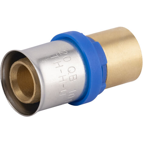 Noyon & Thiebault – Raccord multicouche à sertir 20mm – Cuivre à souder 16mm – Laiton brut – Pression 10 bar – Température 0 à 95°C