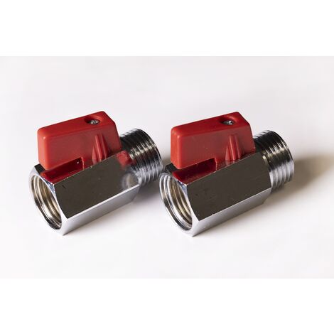 Eurosanit – Vanne à sphère 3/8' mâle femelle – Fonctionnement 1/4 de tour – Connexion flexible pour robinet – Pour maintenance rapide (1/2)