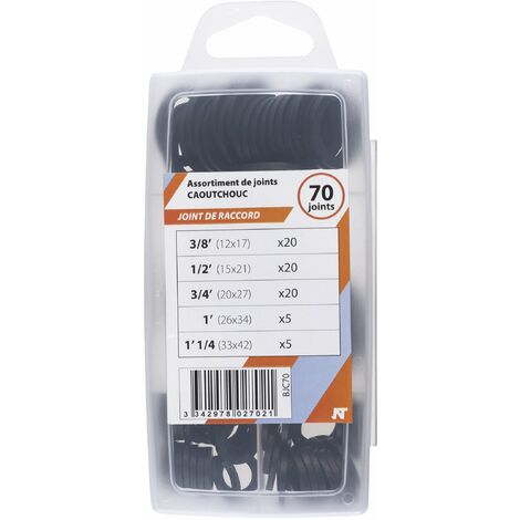 Noyon & Thiebault – Coffret de 70 joints toriques en caoutchouc EPDM noir – Température -55°C à +110°C – Norme ACS – Pour raccords eau chaude et froide (1/3)