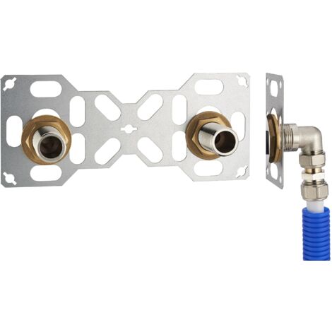 Noyon & Thiebault – Kit de fixation robinet mural entraxe 150 mm – Coudes à compression multicouche Ø 16 mm – Sortie mâle 3/4' (20x27) – Étanchéité garantie - 3335-16PL1