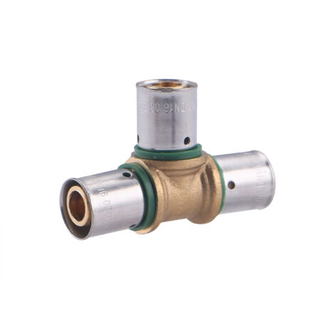 Té égal à sertir profil TH pour tube PER NOYON & THIEBAULT - Ø 16 mm Bague à sertir en inox - 3790-16L1