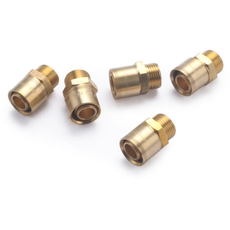 Noyon & Thiebault – Raccord mâle à glissement pour tube PER Ø16 – Filetage 12x17 (3/8) – Laiton brut – Pression max 6 bar – Température 5-90°C - M12x17