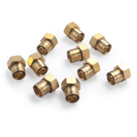 Noyon & Thiebault – Raccord droit à glissement pour tube PER – Ø 16 mm – Femelle écrou libre 1/2 (15x21) – Laiton brut – Bague étanche – Sachet de 10 pièces - 3185-1516S10