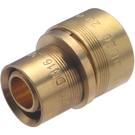 Noyon & Thiebault – Raccord PER à glissement Ø20-Ø16 – Laiton brut pour circuits d'eau chaude/froide – Pression max 6 bar – Conforme norme NF (1/5)