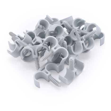Noyon & Thiebault – Collier de serrage double en plastique pour tube PER Ø16 – Fixation pour tube Ø22 – Trou Ø8 mm – Espacement 1 collier par mètre