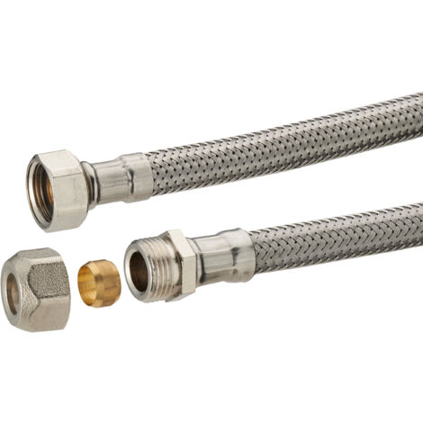 Noyon & Thiebault – Flexible sanitaire bicône femelle 30 cm – Entrée 12 mm, sortie 3/8 – EPDM avec tresse inox – Pression 10 Bar, ACS certifié - F12x17